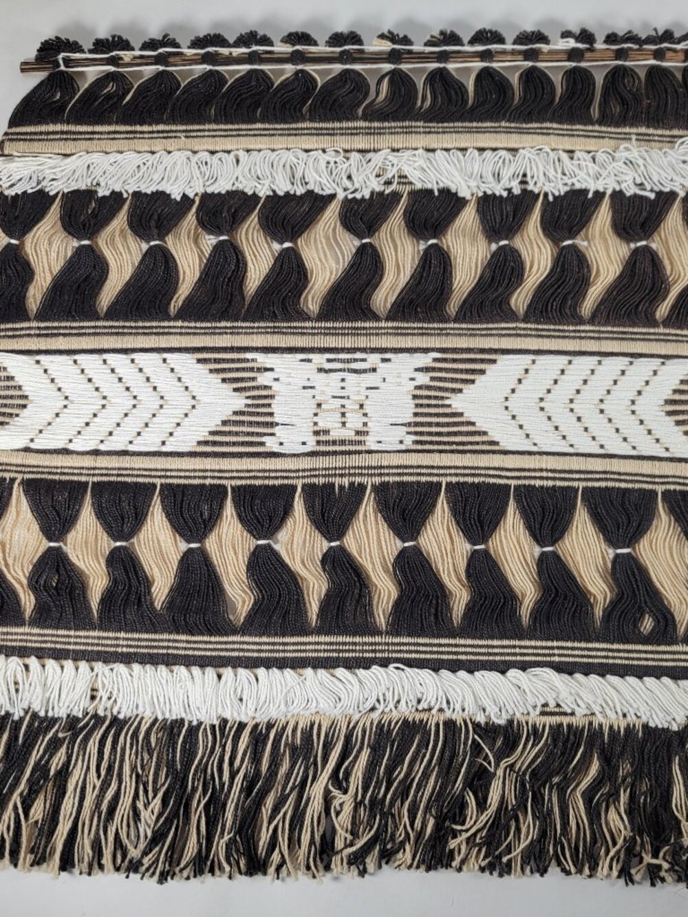Mid Century MCM Macrame Wall Hanging Tapestry Hand Woven Thread Art Vintage Boho